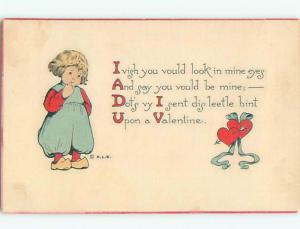 Divided-Back VALENTINE DAY SCENE Great Postcard W7830