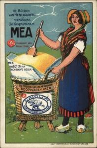 Dutch Woman Churning Butter ? Corn Meal ? MEA L'AIGLON Poster Art jrf