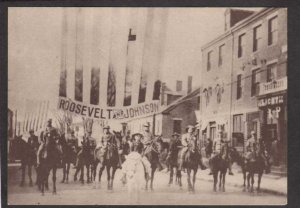 ME Teddy Roosevelt & Johnson Political Rally Damariscotta Maine Repro Postcard