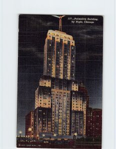 Postcard Palmolive Building, by Night, Chicago, Illinois