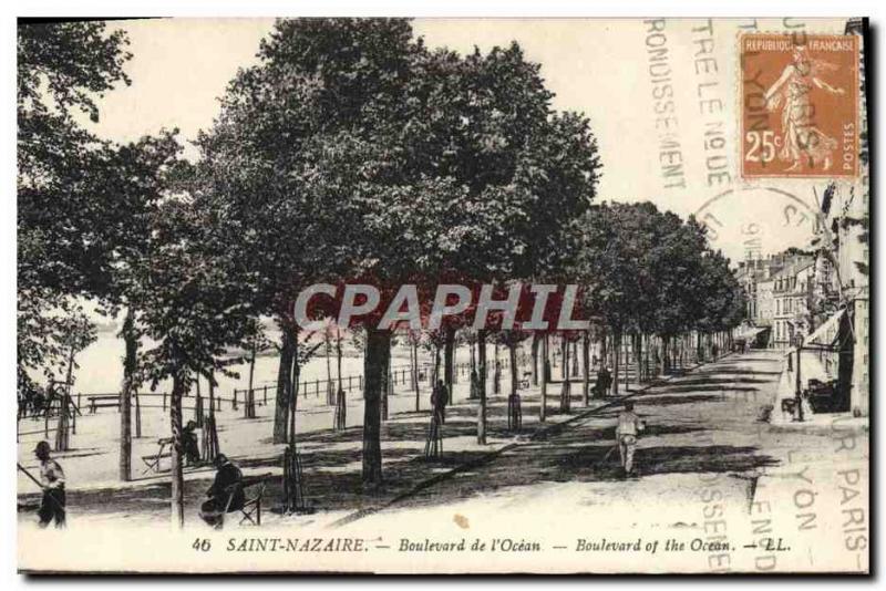 Postcard Old St Nazaire Boulevard L & # 39Ocean