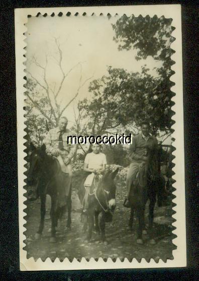 VERY NICE NEW RPPC REAL PHOTO POSTCARD MEXICO 2 MEN & A BOY, POSE ON 3 HORSES