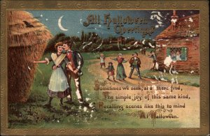 Halloween Scottish Lass Romance Gottschalk Dreyfuss 2171 c1910 Postcard