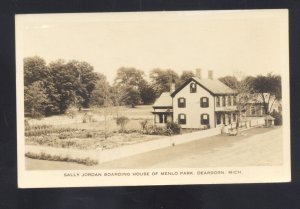 RPPC DEARBORN MICHIGAN MENO PARK SALLY JORDAN BOARDING HOUSE REAL PHOTO POSTCARD