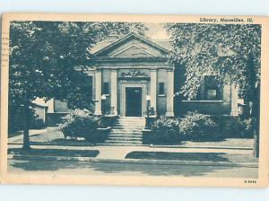 Linen LIBRARY SCENE Marseilles - Near Ottawa & Joliet Illinois IL d6203