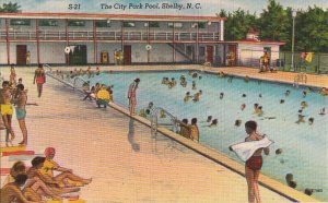 Postcard The City Park Pool Shelby NC