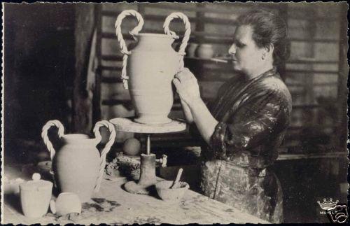 france VALLAURIS Pottery Poterie Vase 1950s RPPC