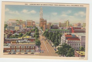 P2516, old postcard broad street birds eye view columbus ohio