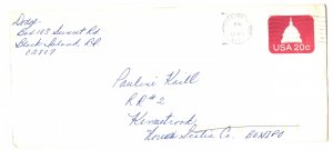 US Postal Stationery Cover, 20 Cent Capital, Used