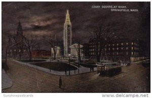 Court Square At Night Springfield Massachusetts 1923