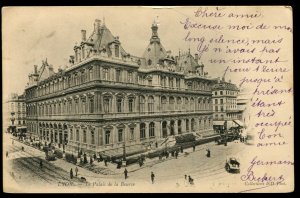 Lyon, France. Le Palais de la Bourse. 1903 Nourdein Freres undivided back card