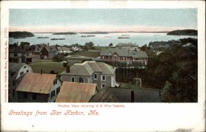 Bar Harbor ME US War Vessels Ships c1905 Postcard