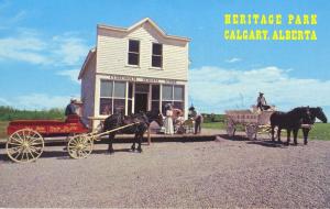 Heritage Park General Store Calgary AB Alberta Horses Museum History Postcard D7