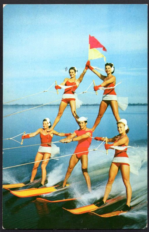 Florida CYPRESS GARDENS A Thrilling Water Skiing Spectacle Phone 58-7428 Chrome