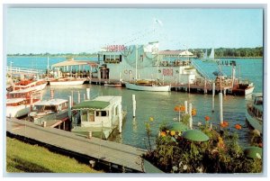 c1960 Harbor Inn Bar Restaurant Foot Fairview River Detroit Michigan MI Postcard