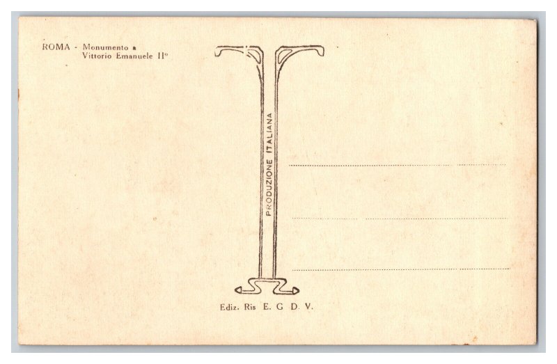 Postcard Rome Italy Monumento Vittorio Emanuele II Vintage Standard View RPPC