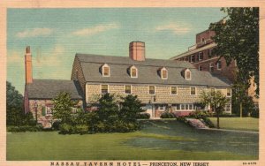 Vintage Postcard Nassau Tavern Hotel Norman Rockwell Mural Princeton New Jersey