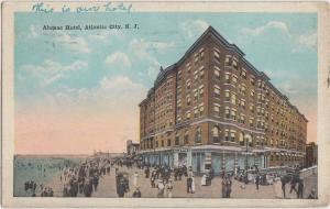 New Jersey NJ Postcard ATLANTIC CITY 1920 ALAMAC HOTEL Beach Crowd