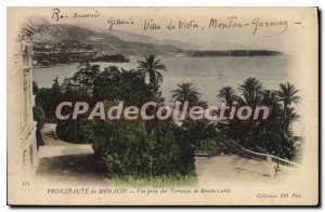 Old Postcard Principality of Monaco shooting of Monte Carlo Terrasses