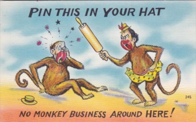 Monkey Humour Pin This In Your Hat No Monkey Business Around Here