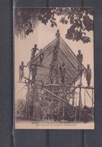 SOLOMON ISLANDS, MISSION des SALOMON SEPTENTRIONALES, BUILDING A CHAPEL, c1920