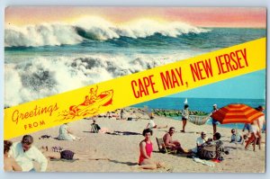c1967 New Jersey NJ Vintage Postcard Greetings From Cape May  Dual View Posted