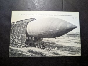 Mint France Postcard Dirigible Airship Ville De Paris Zeppelin French Aviation