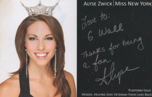 Alyse Zwick Miss New York USA Supermodel Hand Signed Photo