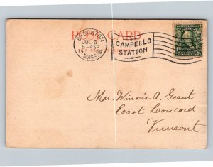 1908  Highland Park  Brockton  Massachusetts   Postcard