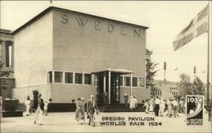 1933-34 Chicago World's Fair Swedish Pavilion Real Photo Postcard