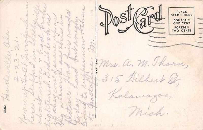 Shelbyville Tennessee Bedford County Court House, Sky Tinted, Vintage PC U11934