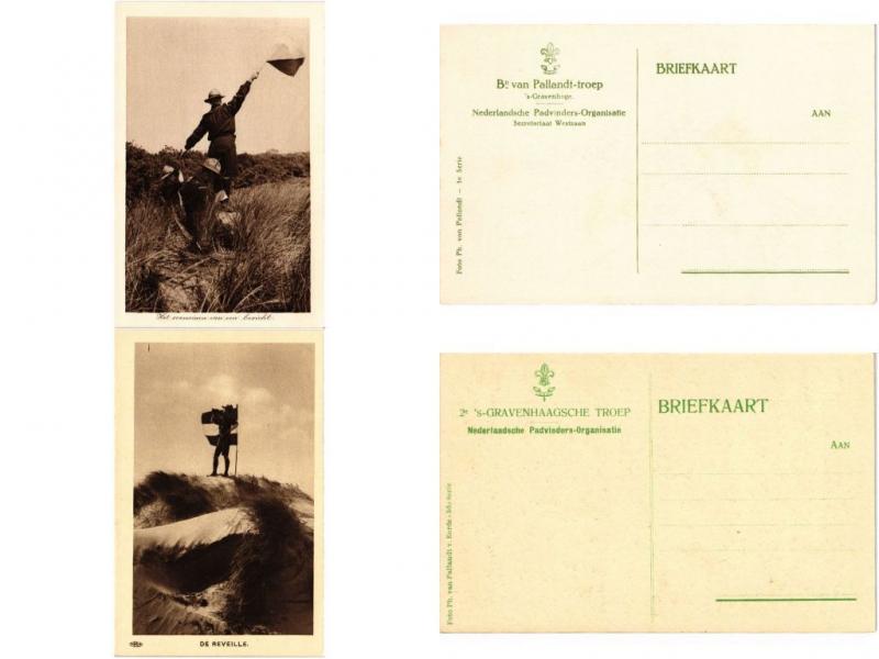 BOY SCOUTS, SCOUTS, NETHERLANDS, S'GRAVENHAAGSCHE TROEP 5 SET 30 CARDS, 3 FOLDER