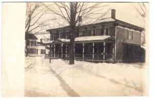 Real Photo, Houses on Snowy Street Snow, Winter, 1904-1920's