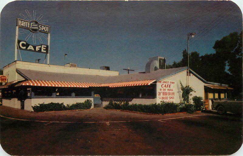 Brite Spot Cafe 1950s Indio California Roadside Petley postcard 8134