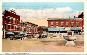 New Hampshire Claremont Tremont Square Street Scene 1916
