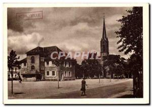 Old Postcard Kehl Rhine Place du Marche and Protestant Church