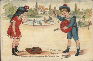 MOUSSE French Children's Toy Ball Adv Sad Girl's Popped c1920 Postcard