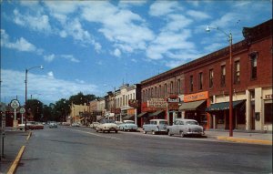 Huron Ohio OH Street Scene Station Wagon Drugstore 1950s-60s Postcard