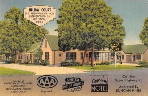 Houston Texas Helena Court Linen Vintage Postcard AA48377