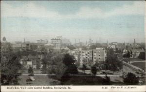 Springfield IL Birdseye View From Capitol c1910 Postcard