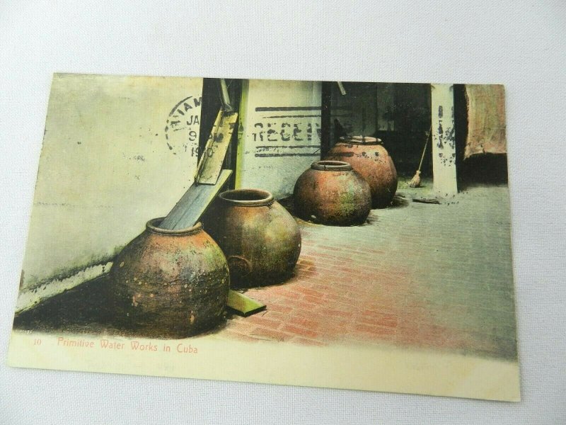 Vintage Postcard Primitive Water Works in Cuba 1910 Posted