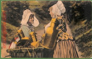 ah2385 - BELGIUM - VINTAGE POSTCARD - 1902 - Costume, ETHNIC Mons-
