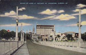 Florida Saint Augustine Bridge Of Lions At Twilight