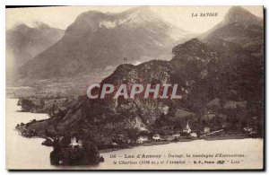 Old Postcard Lake Annecy Duingt Entrevernes the mountain Coal and Arcalod