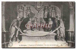 Old Postcard Bourges Crupte the cathedral Entombment