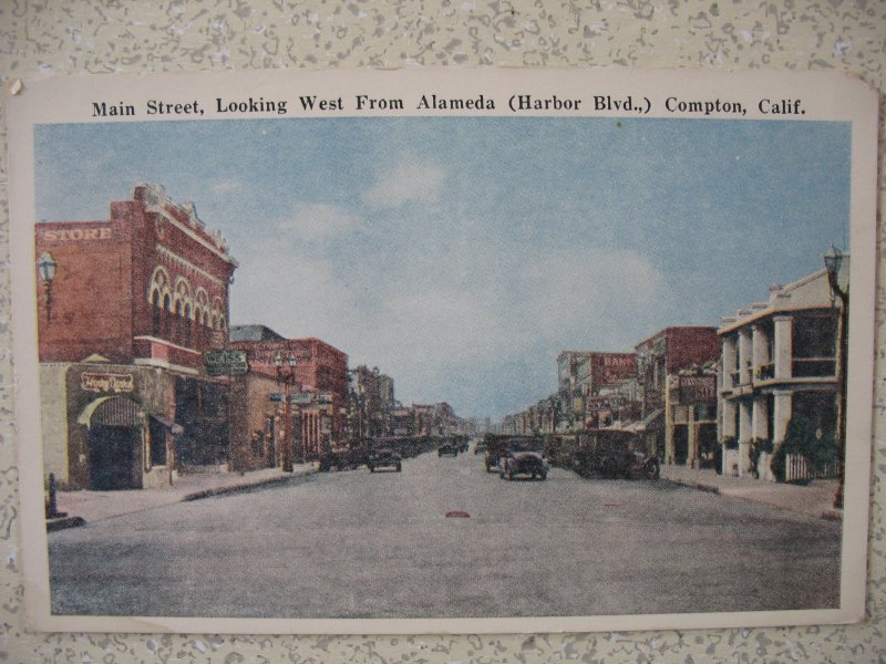 COMPTON, CA ~ 1920s MAIN STREET from Harbor Blvd