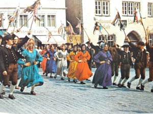 Historic Shepherds Dance Rothenberg Ob Der Tauber Bavaria Vintage Postcard