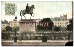 Old Postcard Lyon The statue of Louis the Great