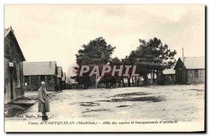 Old Postcard Army Camp Coetquidan Allee firs and barracks d & # 39artillerie