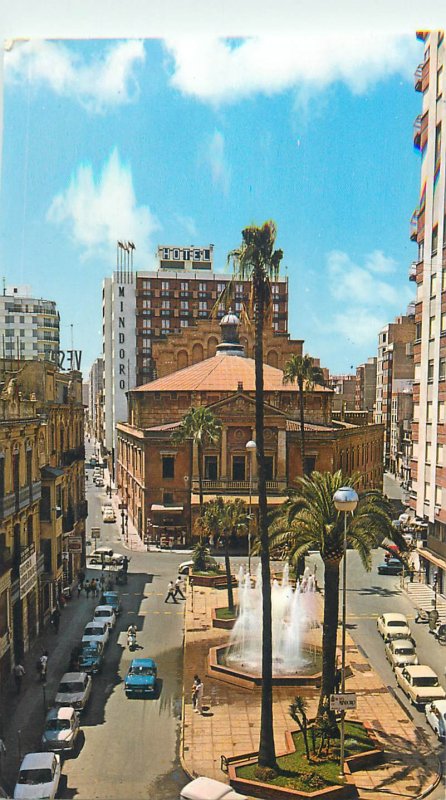 Postcard Europe Spain Castellon city view fountain 